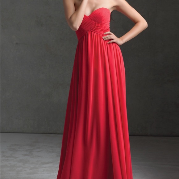 Red floor length dress by Mori Lee - Picture 1 of 8